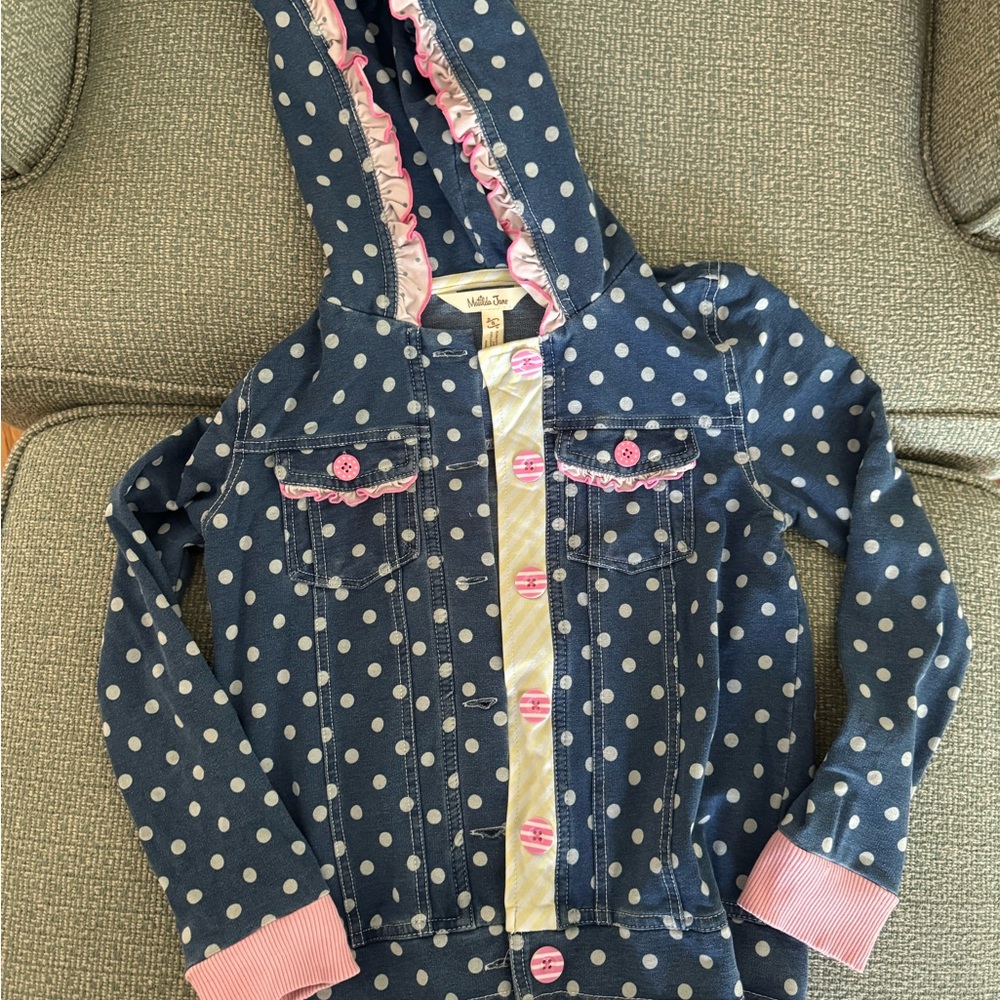 Matilda Jane Blue and Pink Jean Jacket with Playful Design